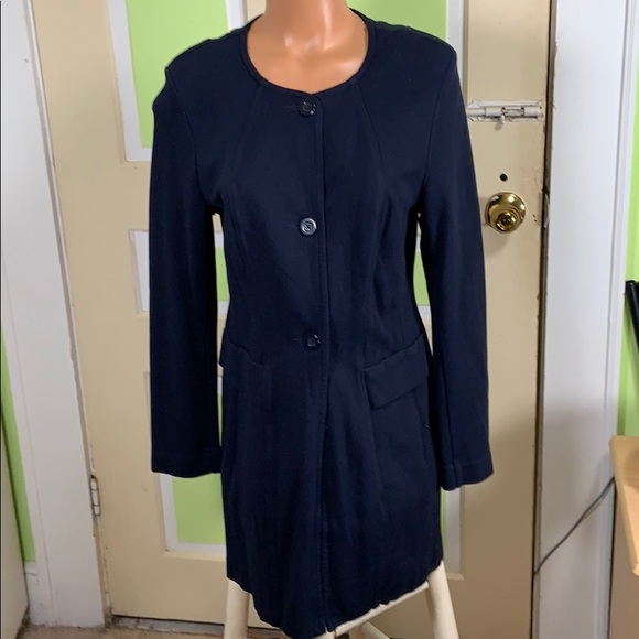 Cabi $198 Lido Jacket Size M Navy Blue Ponte Knit 3 button Coat/ Blazer #5093 - Picture 1 of 9